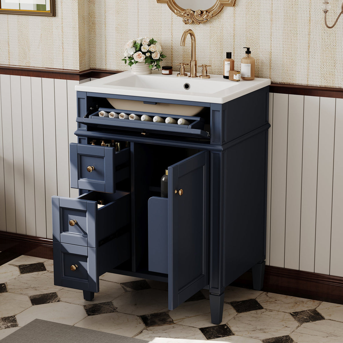 24'' Bathroom Vanity with Top Sink