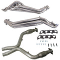BBK 11-14 Ford Mustang GT 1-3/4 Long Tube Headers w/High Flow Catted Mid Pipe (Silver Ceramic) 16333