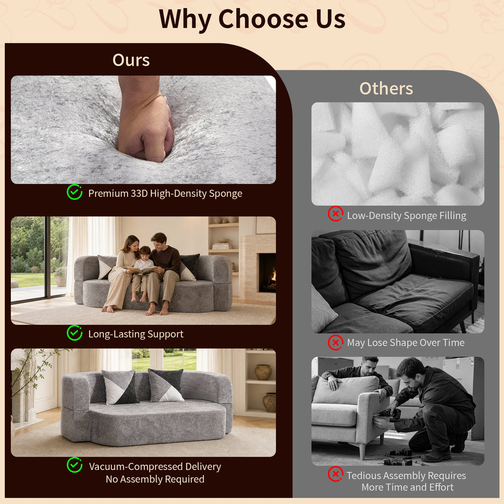 Eggshell Convertible Sofa Bed