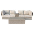 4-Seat Outdoor Wicker Conversation Set with Cushions