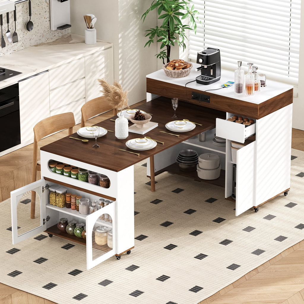 TREXM Extendable Dining Table with Extra-Long Folding Top