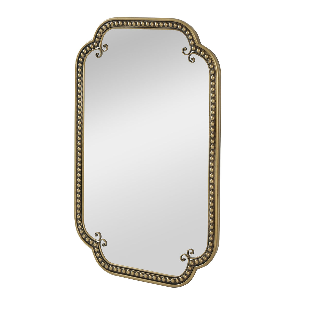 Gold Irregular Beaded Metal Framed Wall Mirror