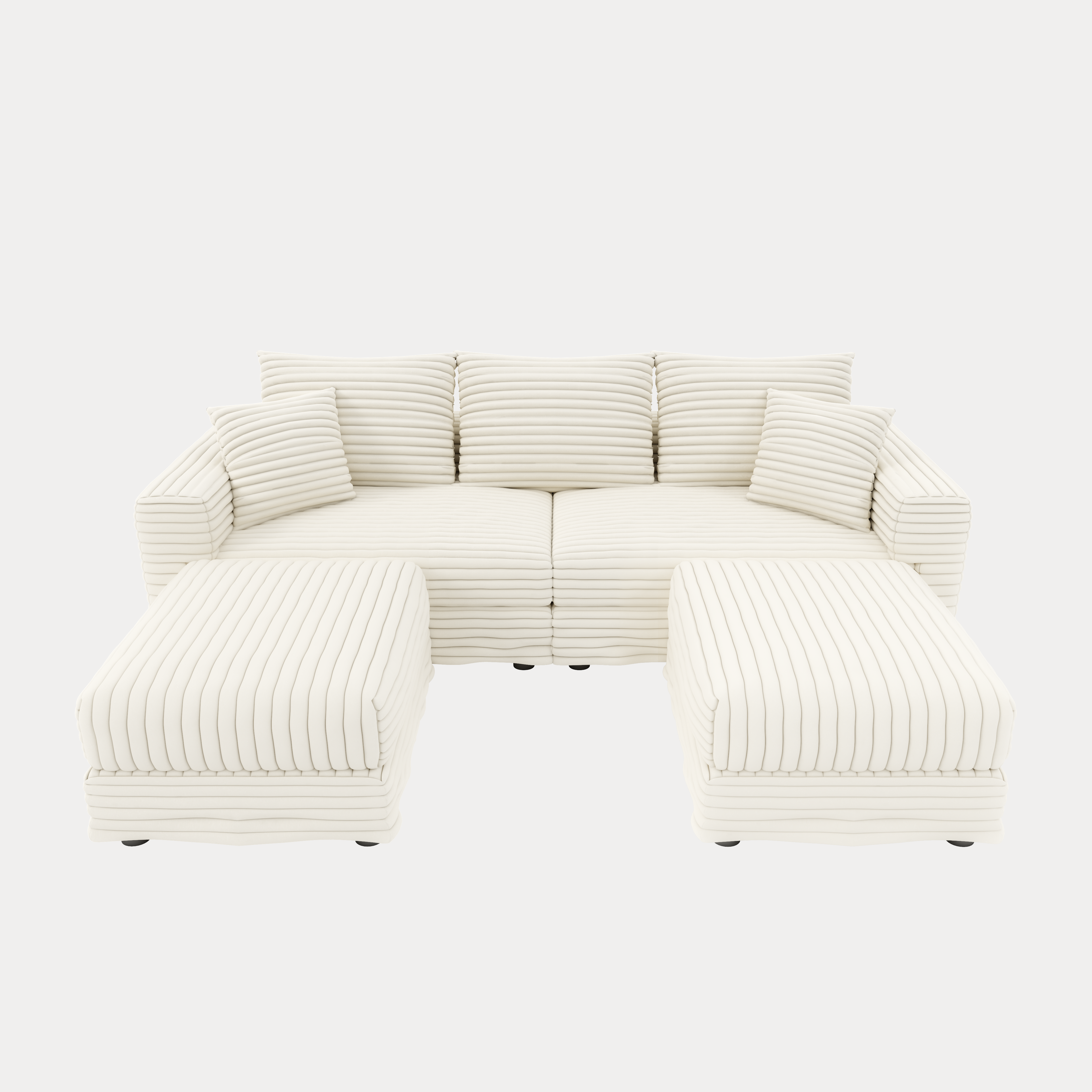 82.7" Plush Corduroy 3-Seat Sofa