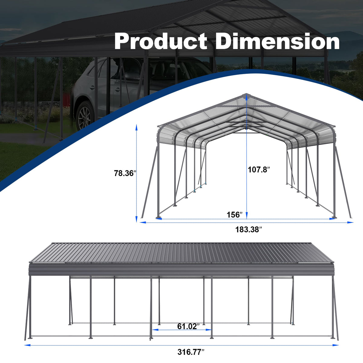 Heavy Duty Metal Carport