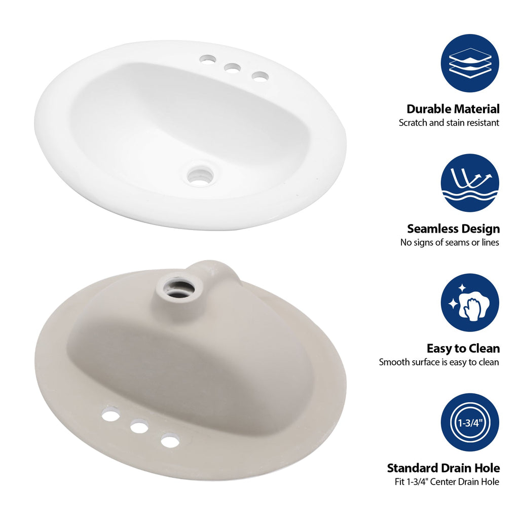20.3 Inch Drop In Bathroom Sink