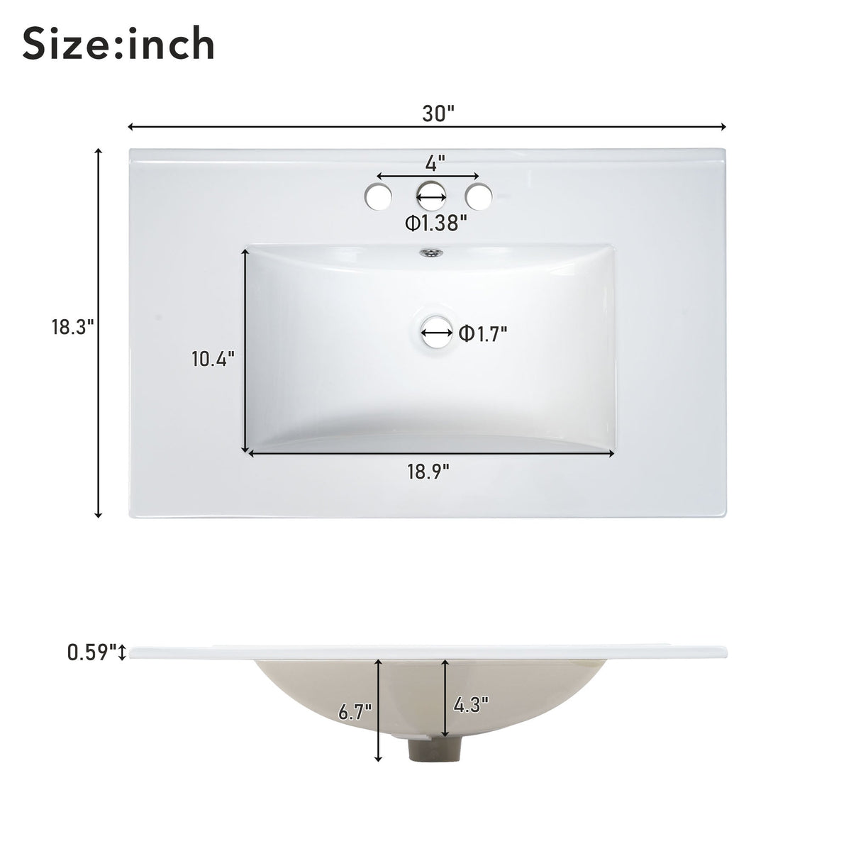 30-Inch Green Bathroom Vanity with Ceramic Sink