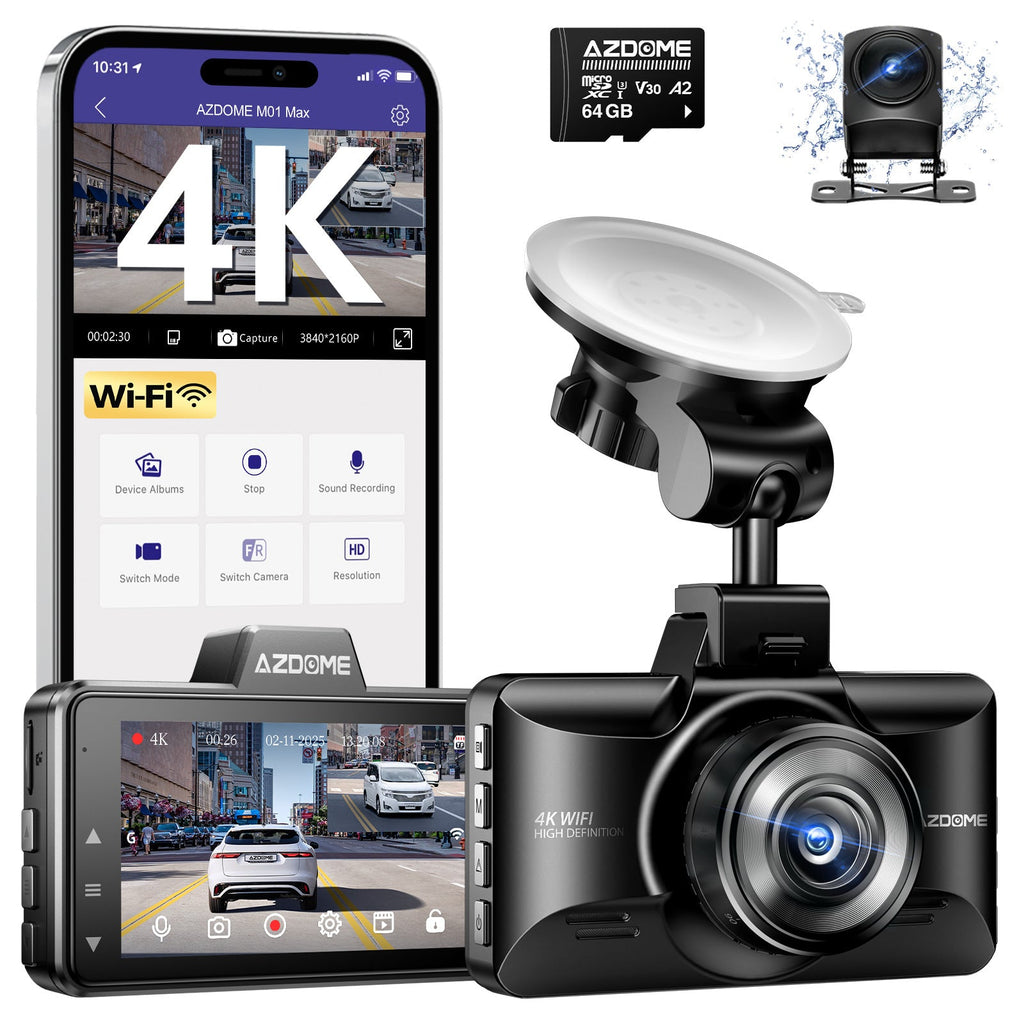 4K HD Dashcam With Voice Control And ADAS Driving Assistance