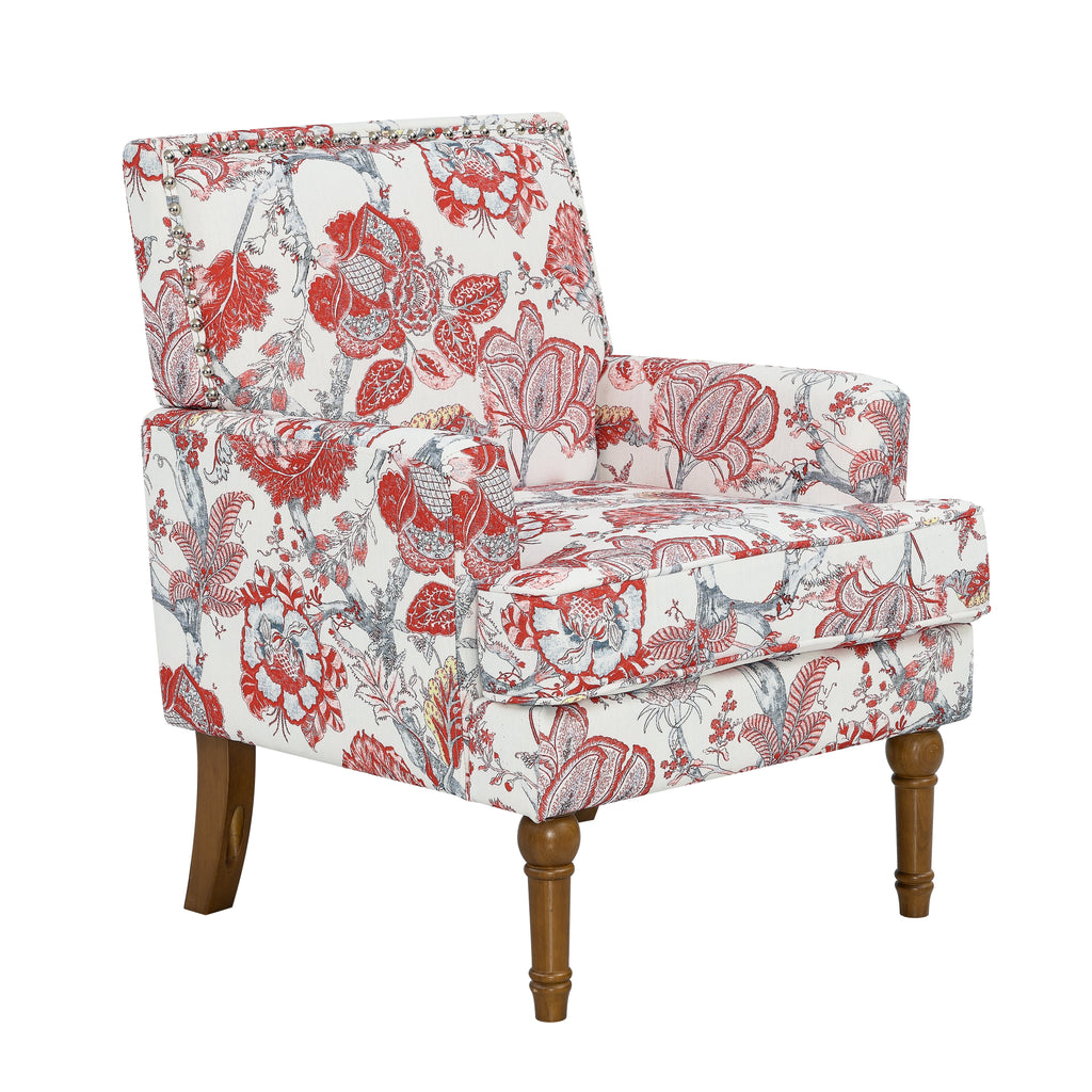 Accent Chair with Solid Hardwood Frame and Hand-Woven Paper Rope Arm