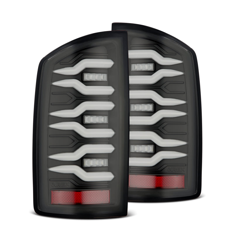 AlphaRex 07-08 Dodge Ram 1500/07-09 Dodge Ram 2500+3500 Luxx-Series LED Tail Lights (Pair) Black 641040 *Discontinued
