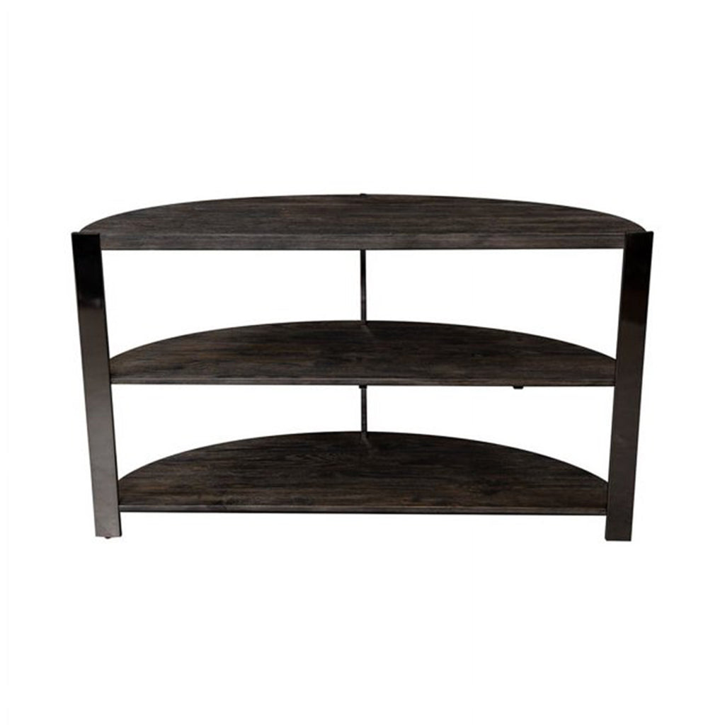 Kalne Console Table Half Moon Shape with 2 Open Shelves