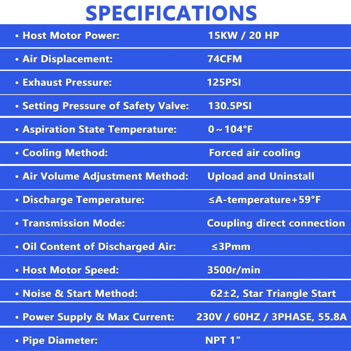 20HP Rotary Screw Air Compressor
