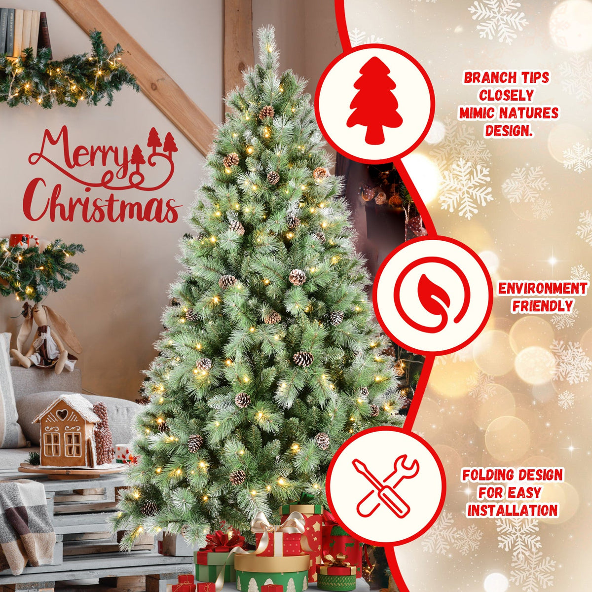 4FT Christmas Tree with 150 Warm Lights