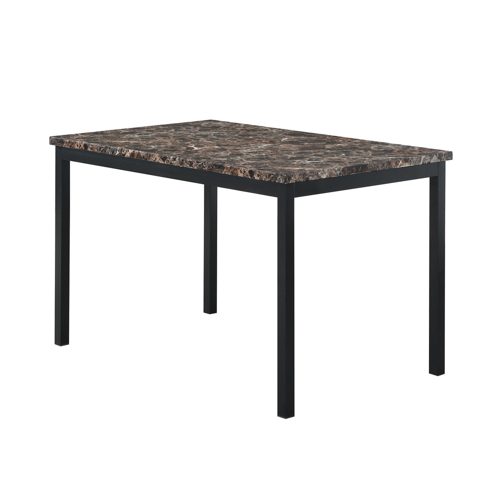 Furniture 5 Piece Metal Dinette Set with Faux Marble Top