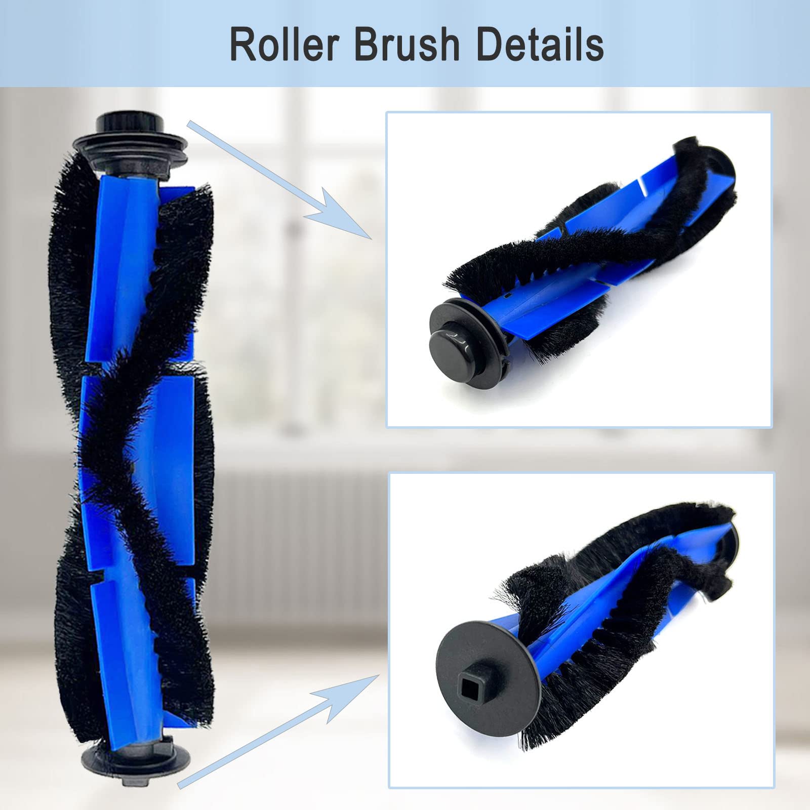 RoboVac 11S Replacement Part Compatible For Eufy RoboVac 11S, 15C, 30, 30C, 12, 35C, 25C, 15T Robotic Vacuums, 3 Rolling Brushes, 12 Filter Sets, 12 Side Brushes, 1 Rolling Brush Guard, 2 Pre Filters
