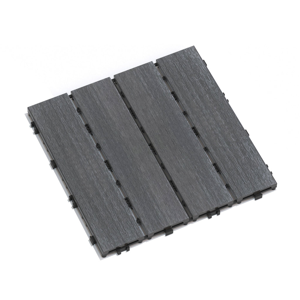 WPC Wood-Plastic Composite Patio Floor Tiles - Pack of 22