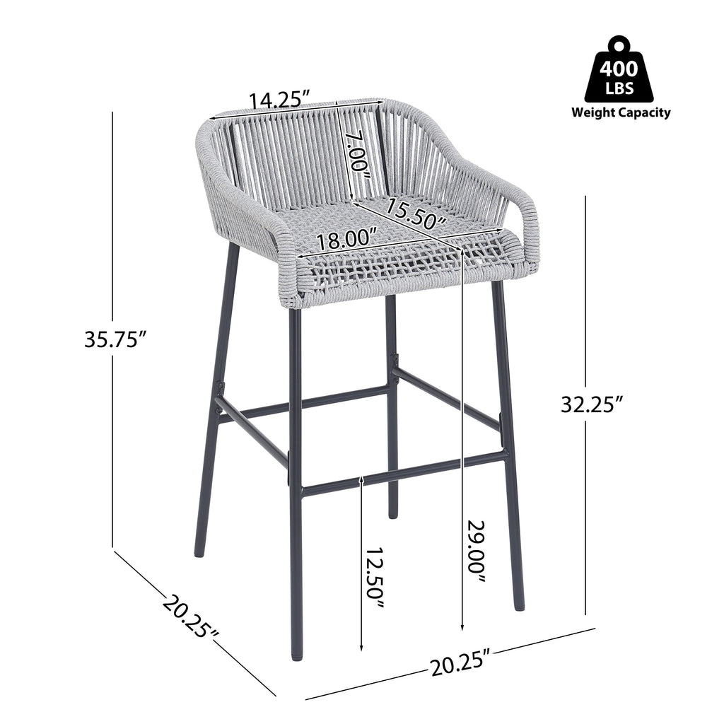 La Push Outdoor Patio Bar Stool Set