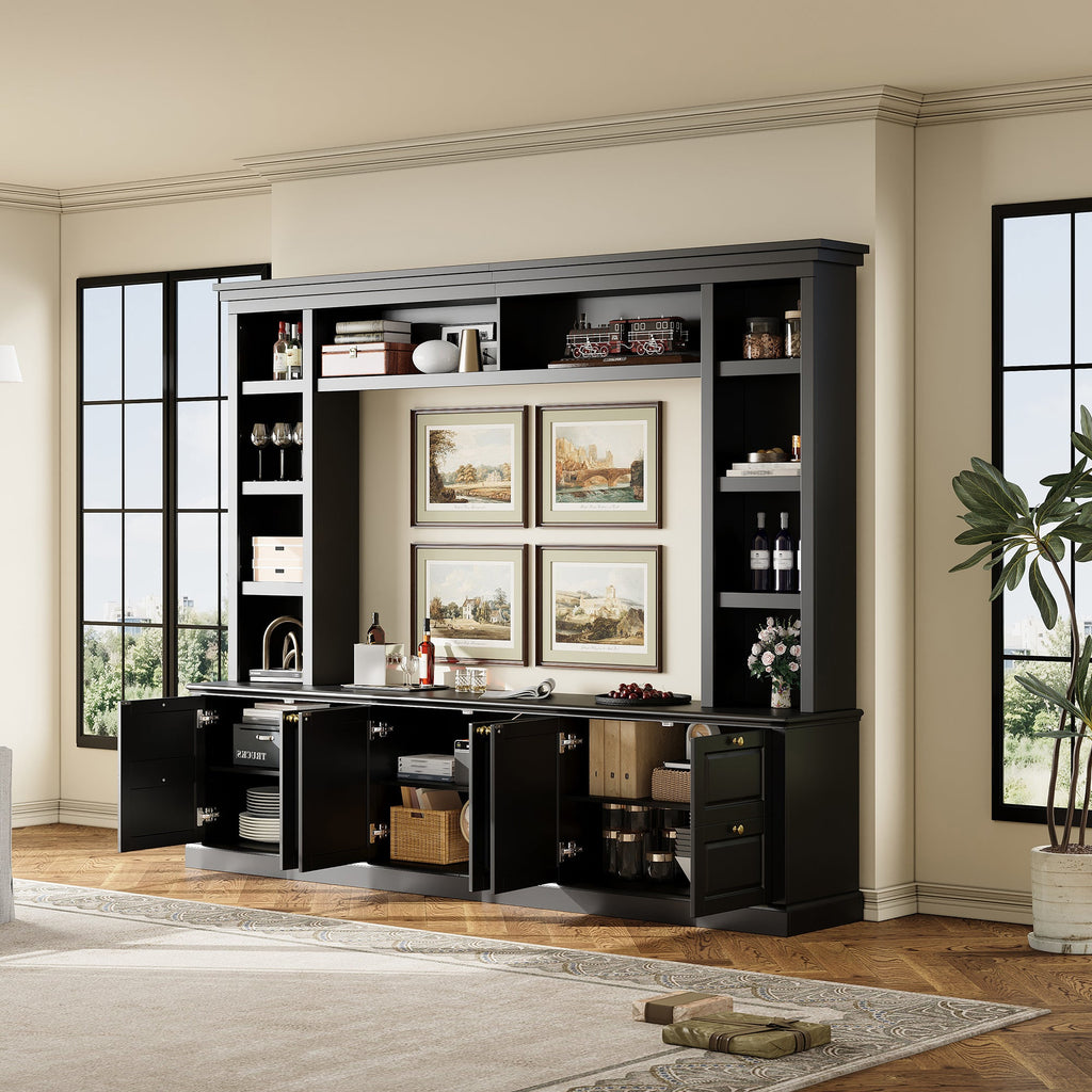 All-in-One Modern TV Stand with Bookcase