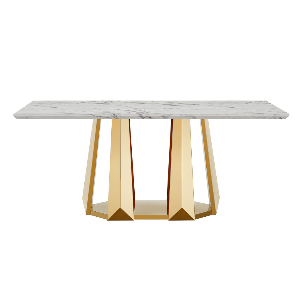 Marble Dining Table for 6 People