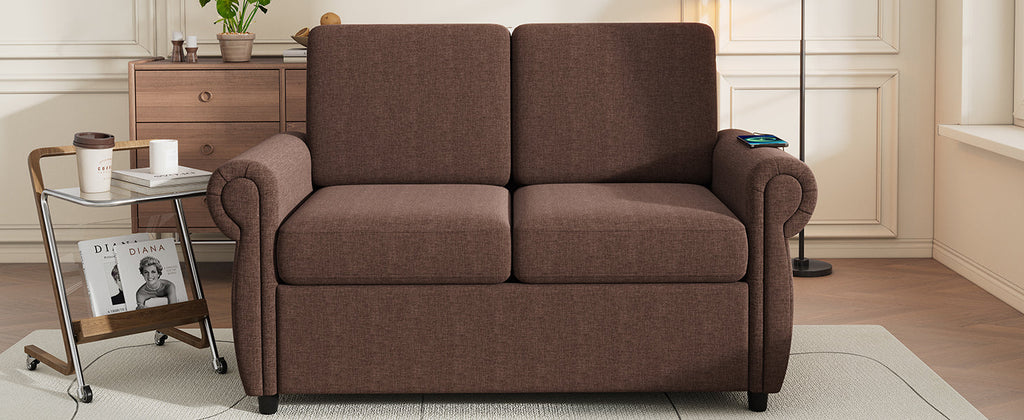 57.9" Orisfur Pull Out Sofa Bed Loveseat