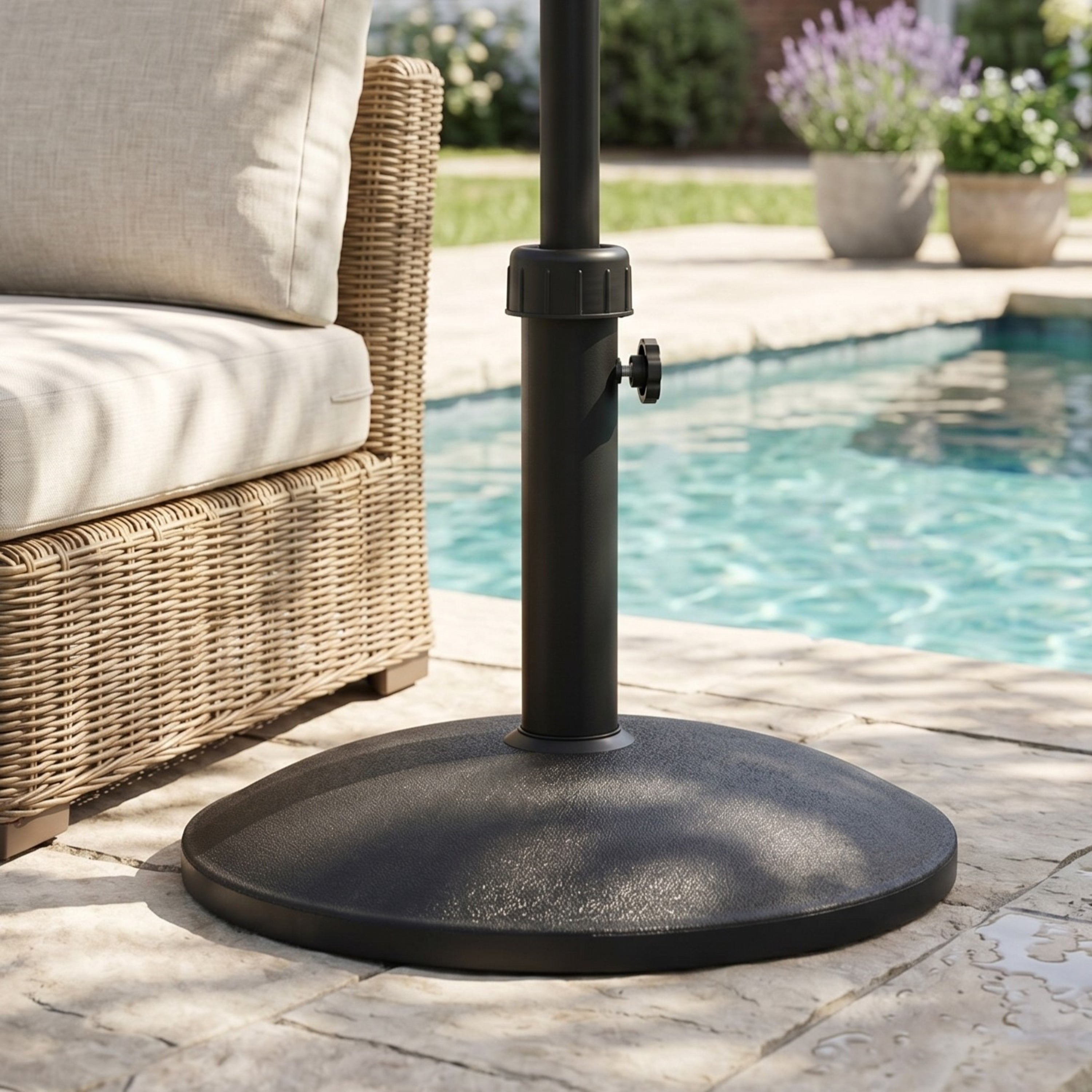 Ander Outdoor 35-Pound Round Umbrella Base - Black