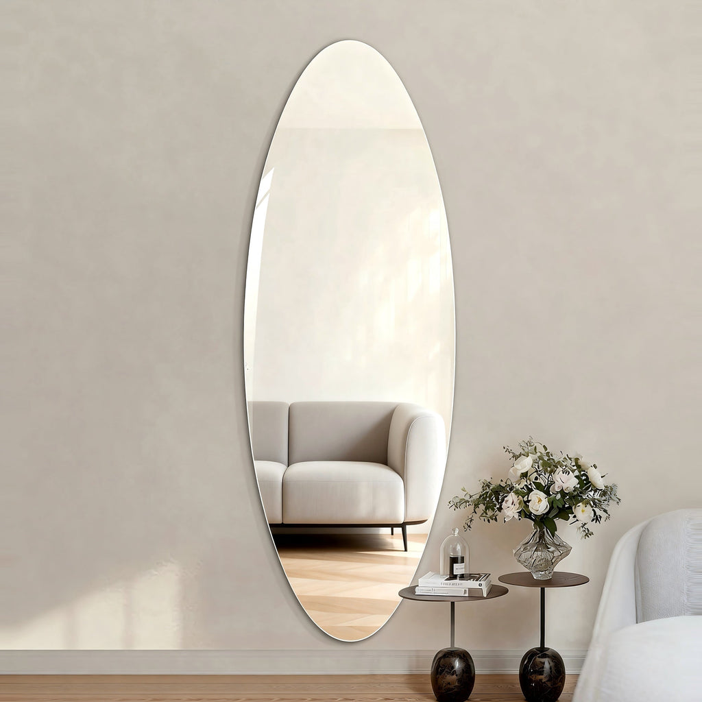 63" x 24" Modern Oval Full Length Wall Mirror