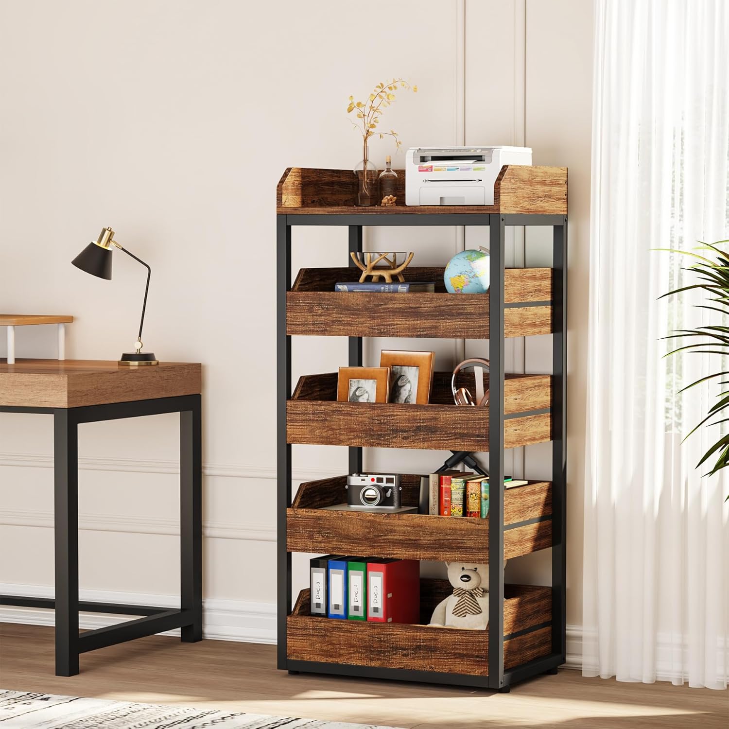 46.06” Tall 5-Tier Rustic Storage Rack