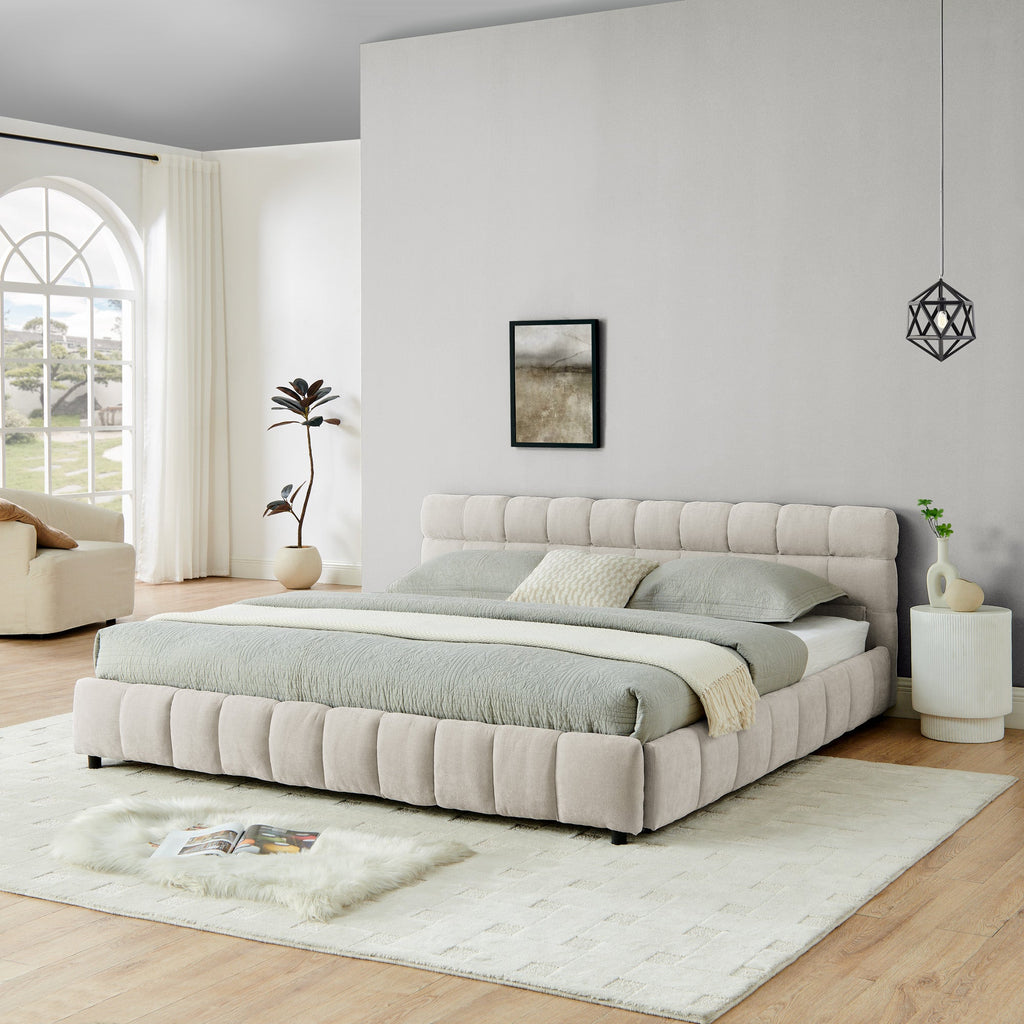 King Size Upholstered Bed with Storage