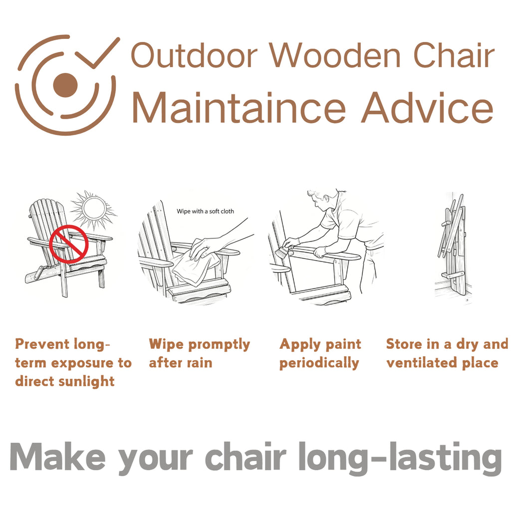 Oversize Embossed Wooden Outdoor Folding Adirondack Chair