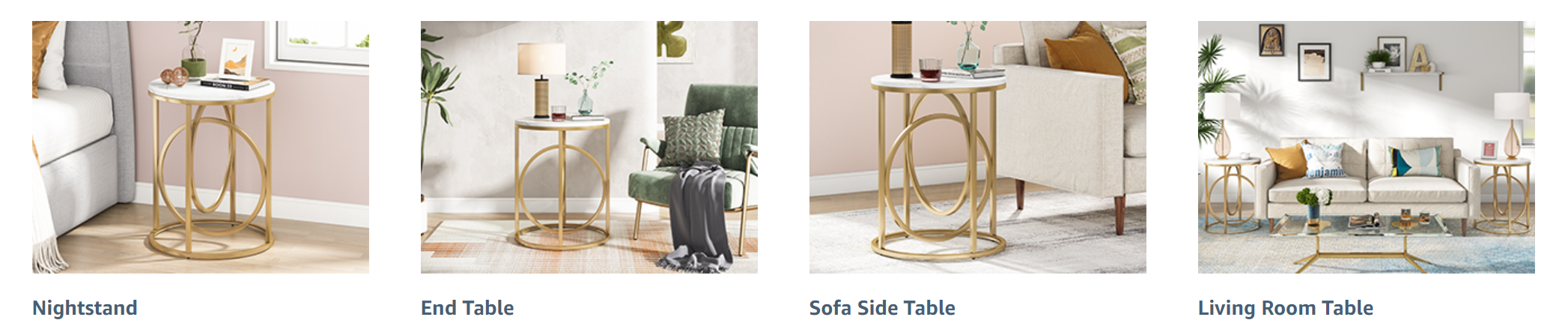 20” Round End Table for Living Room
