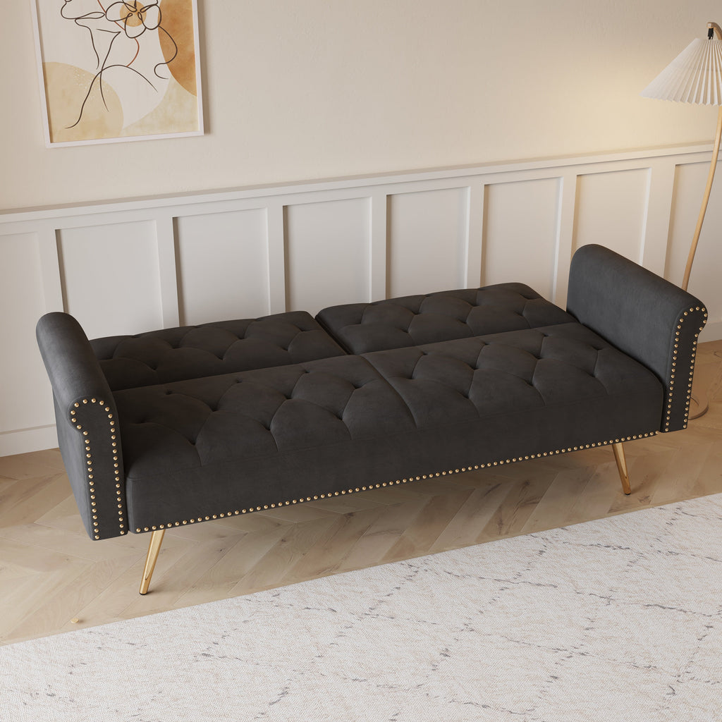 Velvet Sofa Bed - 69.7 Inches