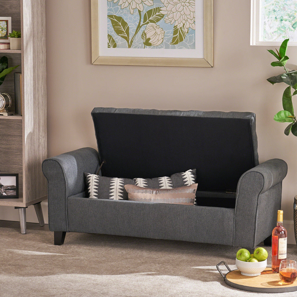 Hayes Armed Storage Bench