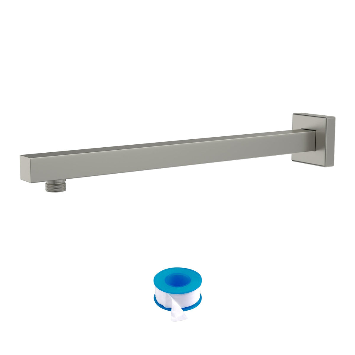 16" Wall Mounted Shower Arm with Flange, Brushed Nickel