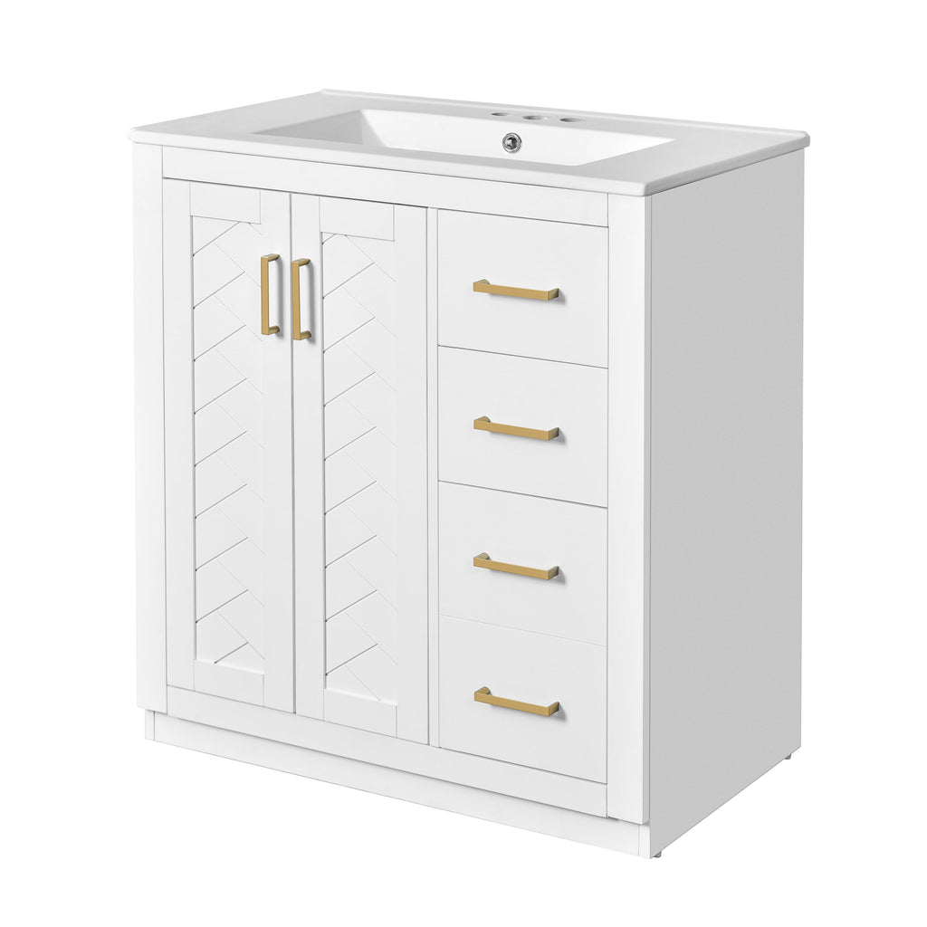 30'' Bathroom Vanity with Ceramic Sink Combo