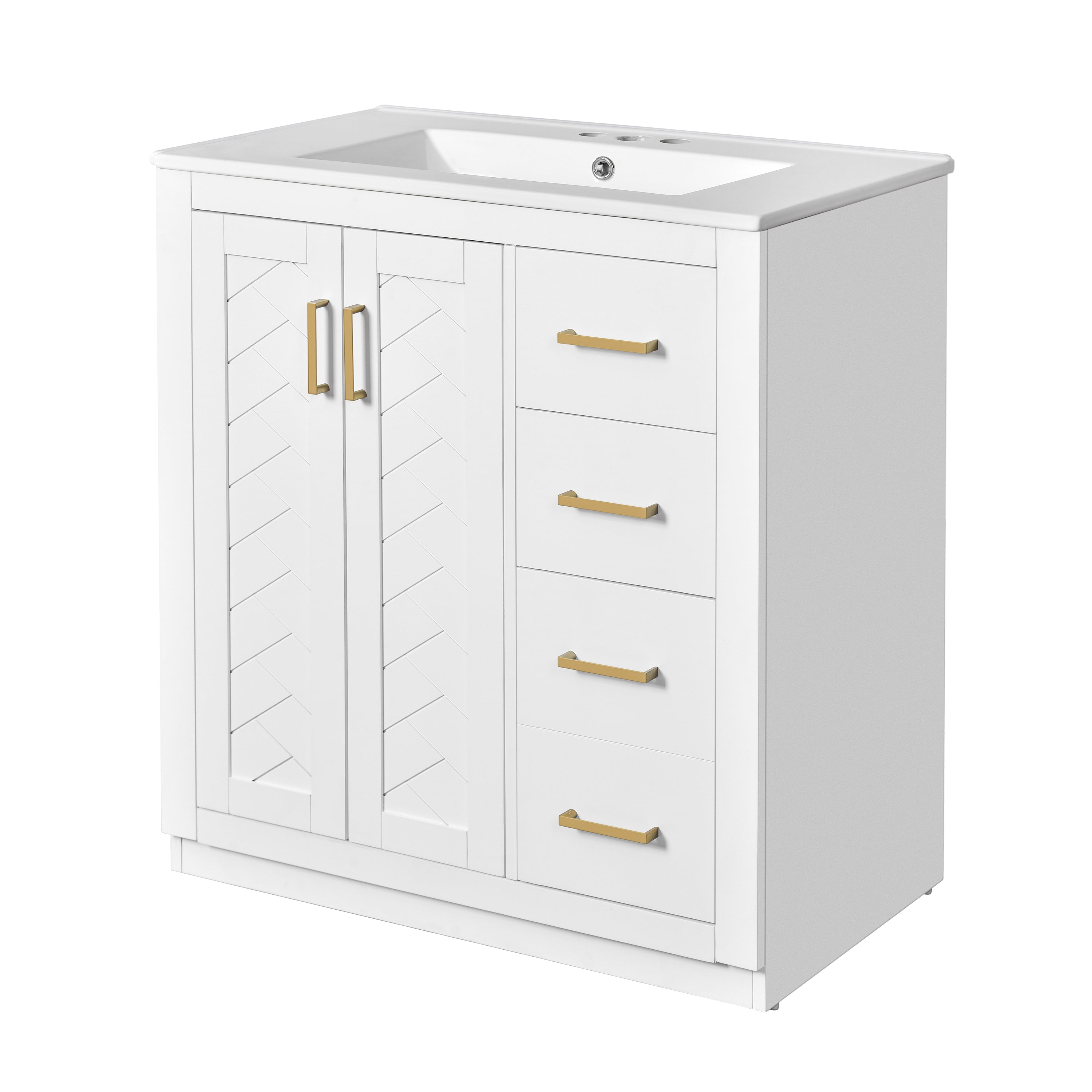 30'' Bathroom Vanity with Ceramic Sink Combo