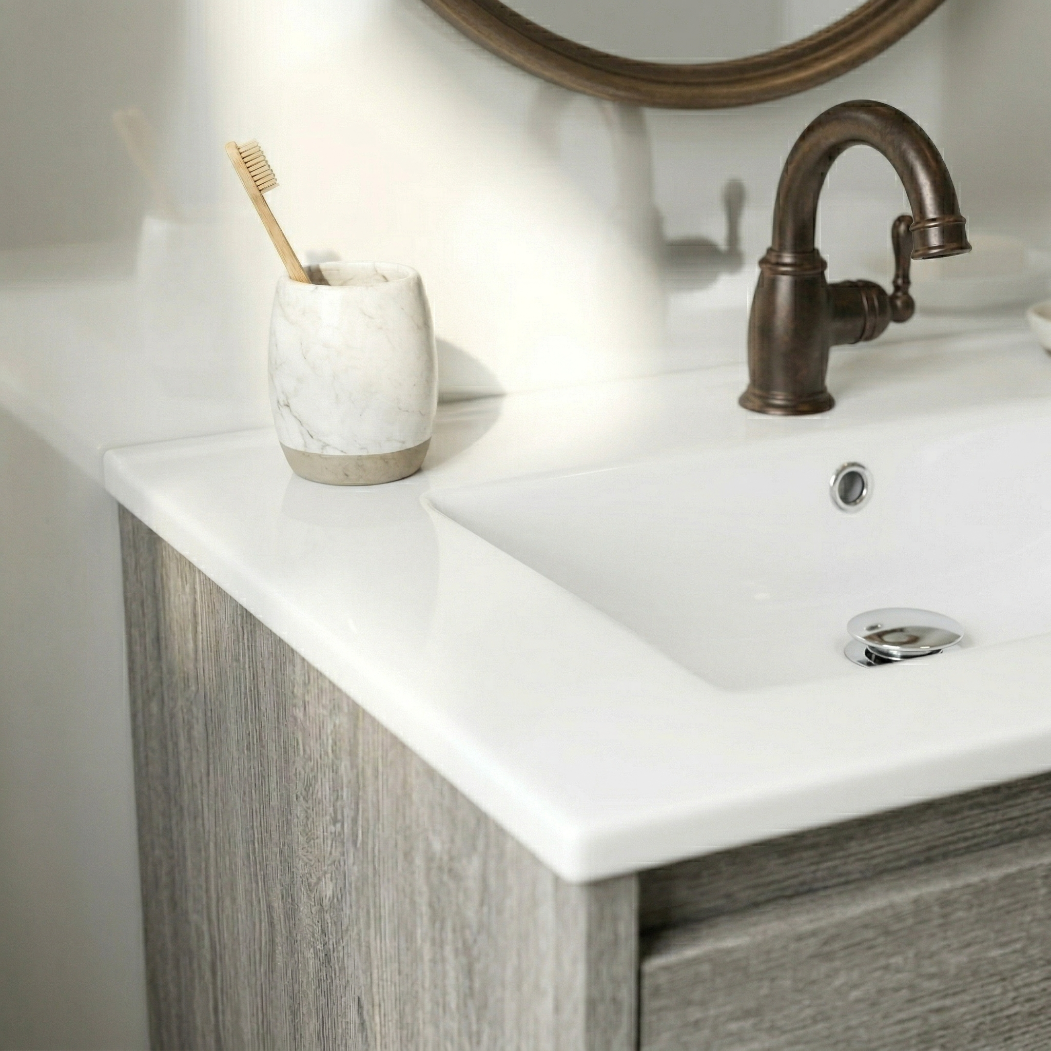 24″W x 18″D Drop In Bathroom Ceramic Vessel Sink
