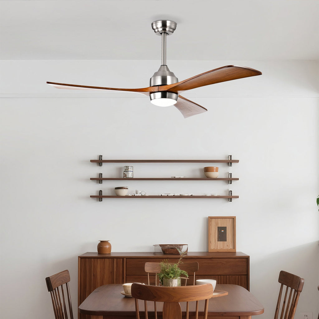 52" Solid Wood Blades Ceiling Fan with Lights & Remote Control