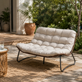 Patio Loveseat Sofa with Luxury Thick Cushion