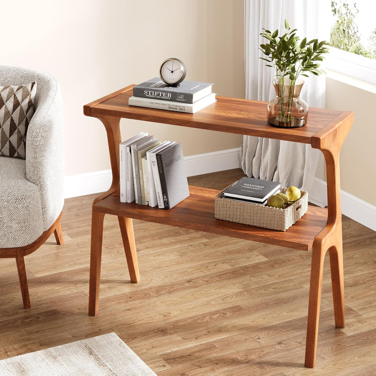 Mid Century Modern Solid Wood End Table