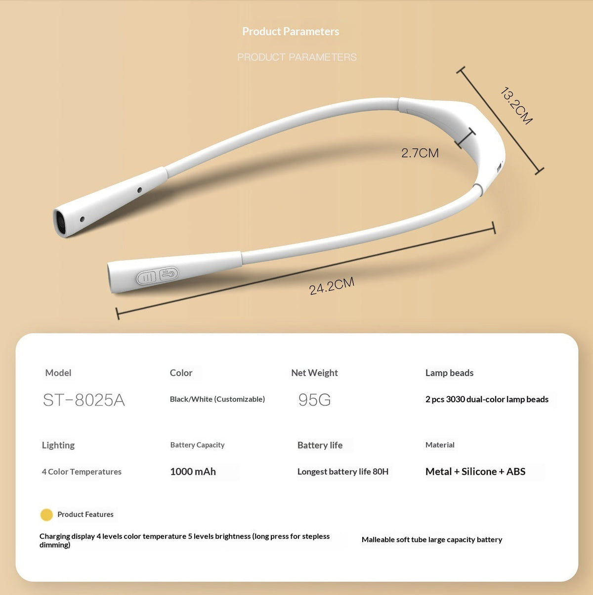 Portable Charging Neck-Mounted Repair Light