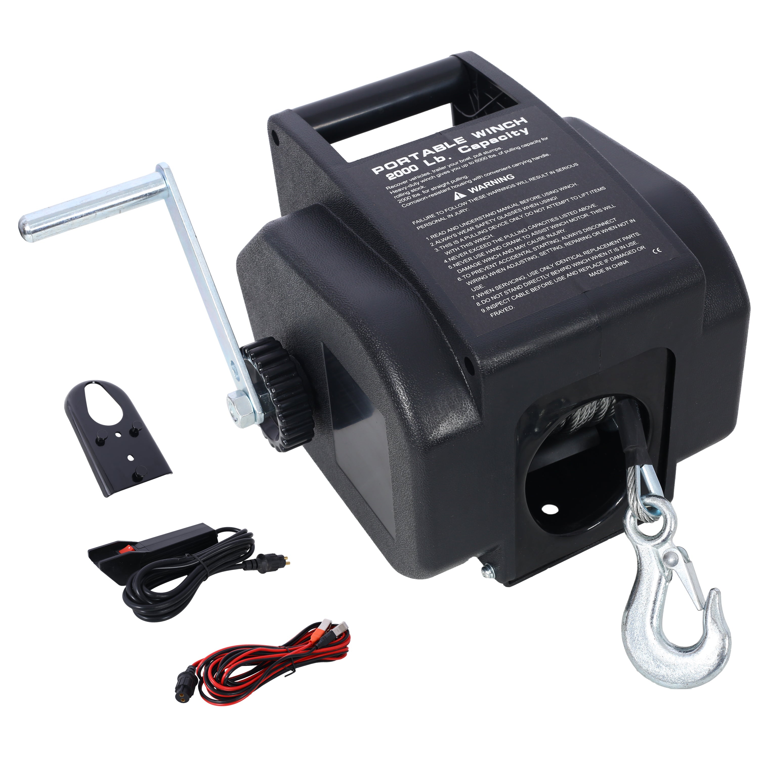 12V 2000lbs Electric Trailer Winch