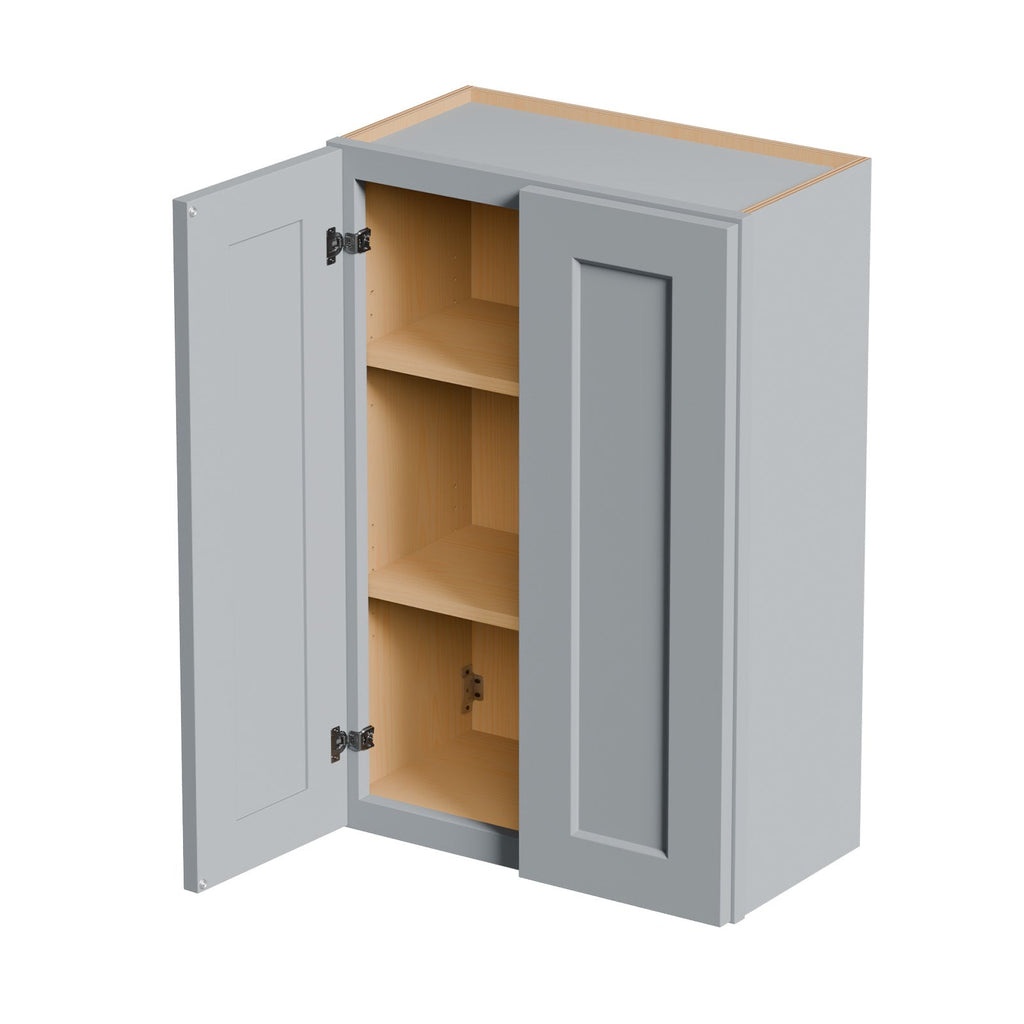 Gray Shaker Solid Wood Wall Cabinet