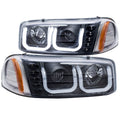 Anzo 1999-2006 Gmc Sierra 1500 Projector Headlights w/ U-Bar Black