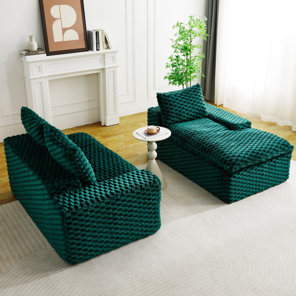 Green Turtle Velvet Versatile Sofa