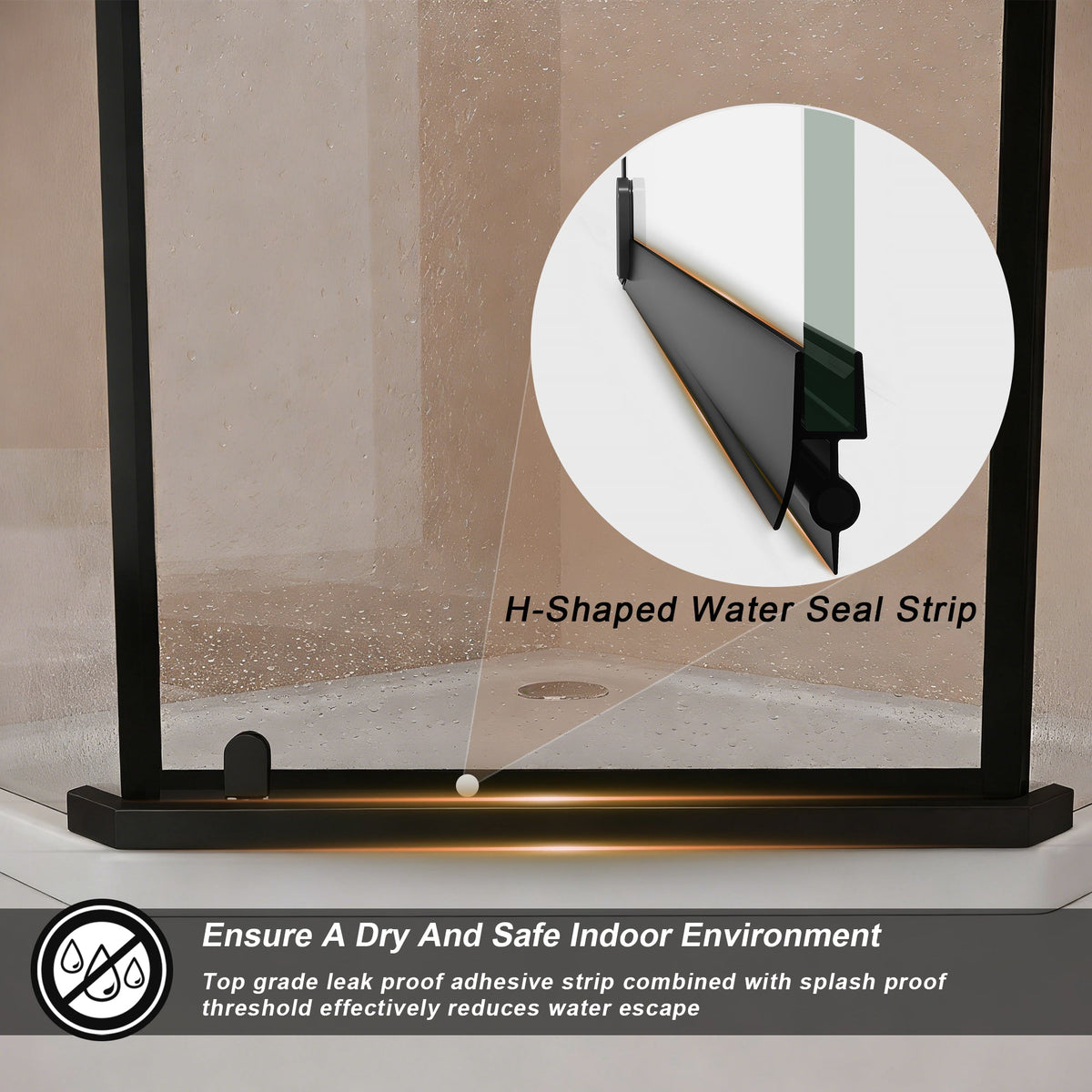 36" x 36" x 72" Frameless Neo-Angle Pivot Shower Door