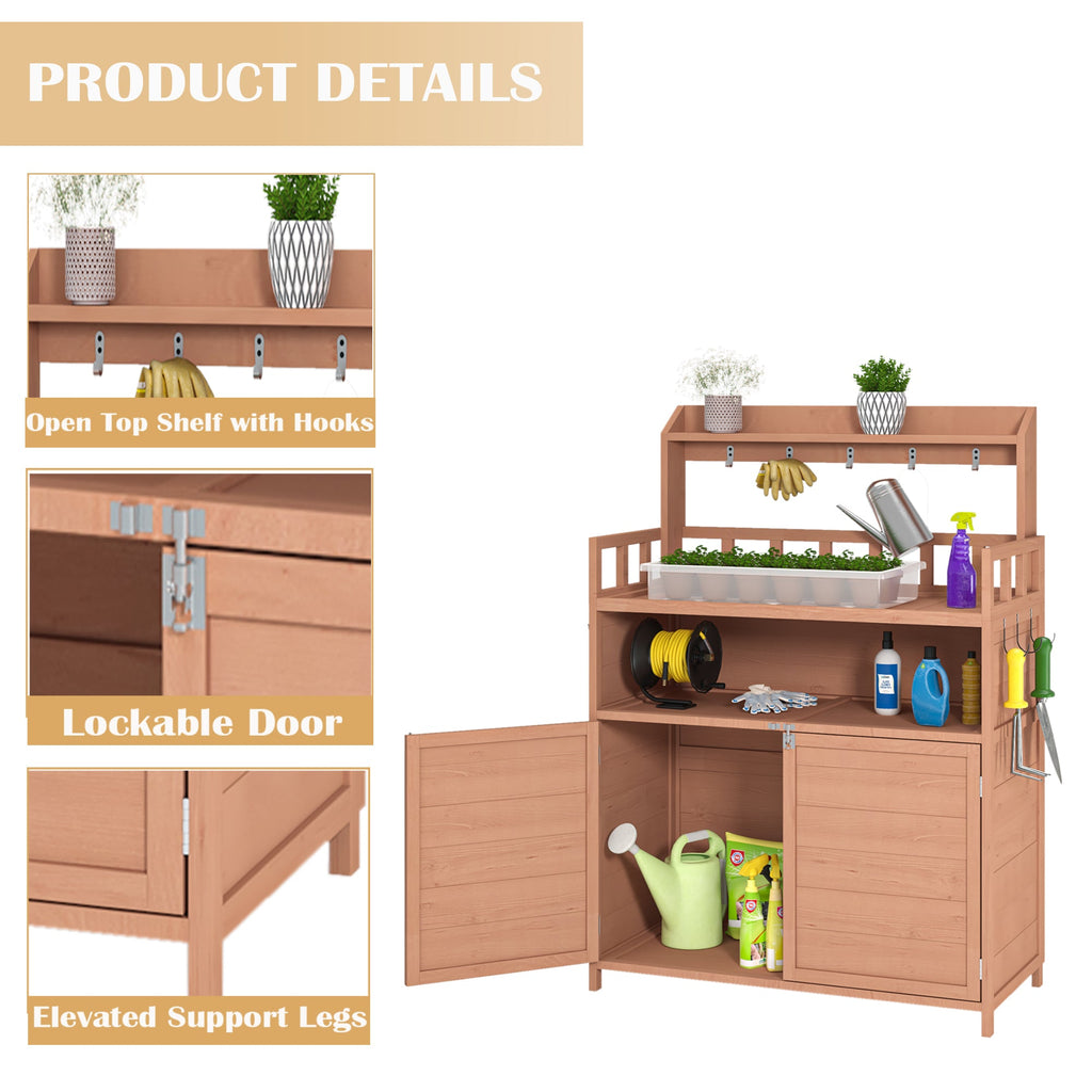 Potting Bench Outdoor Gardening Table for Patio
