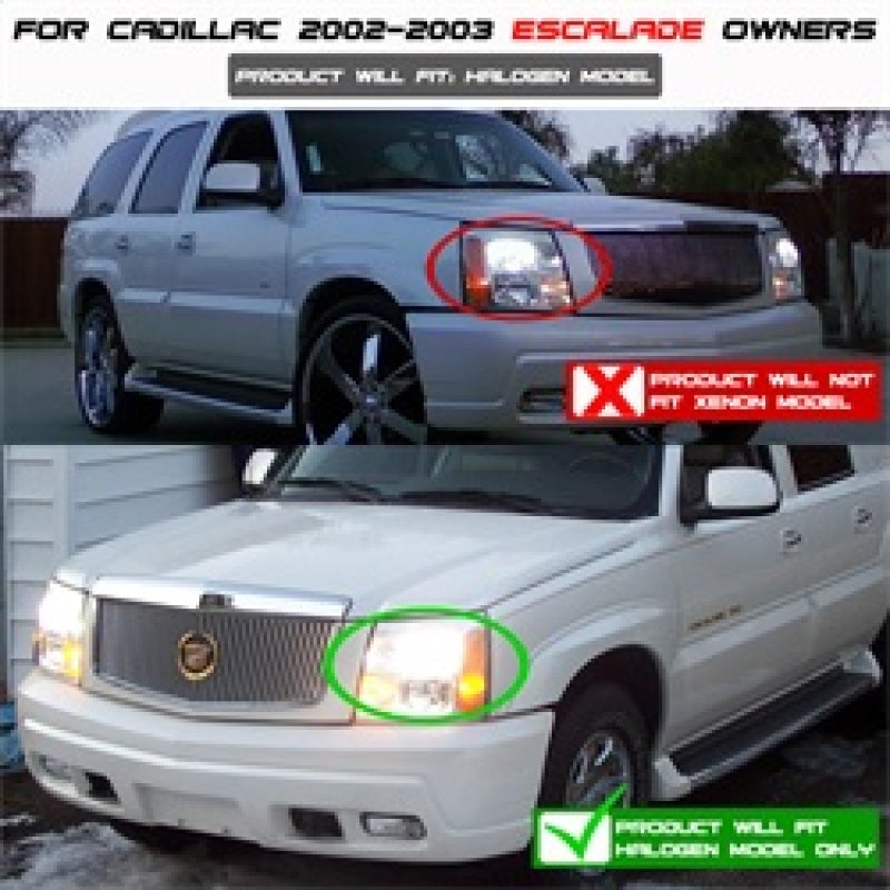Spyder Cadillac Escalade 02-06 Projector Halogen Model- LED Halo DRL Blk PRO-YD-CE02-DRL-BK 5037947