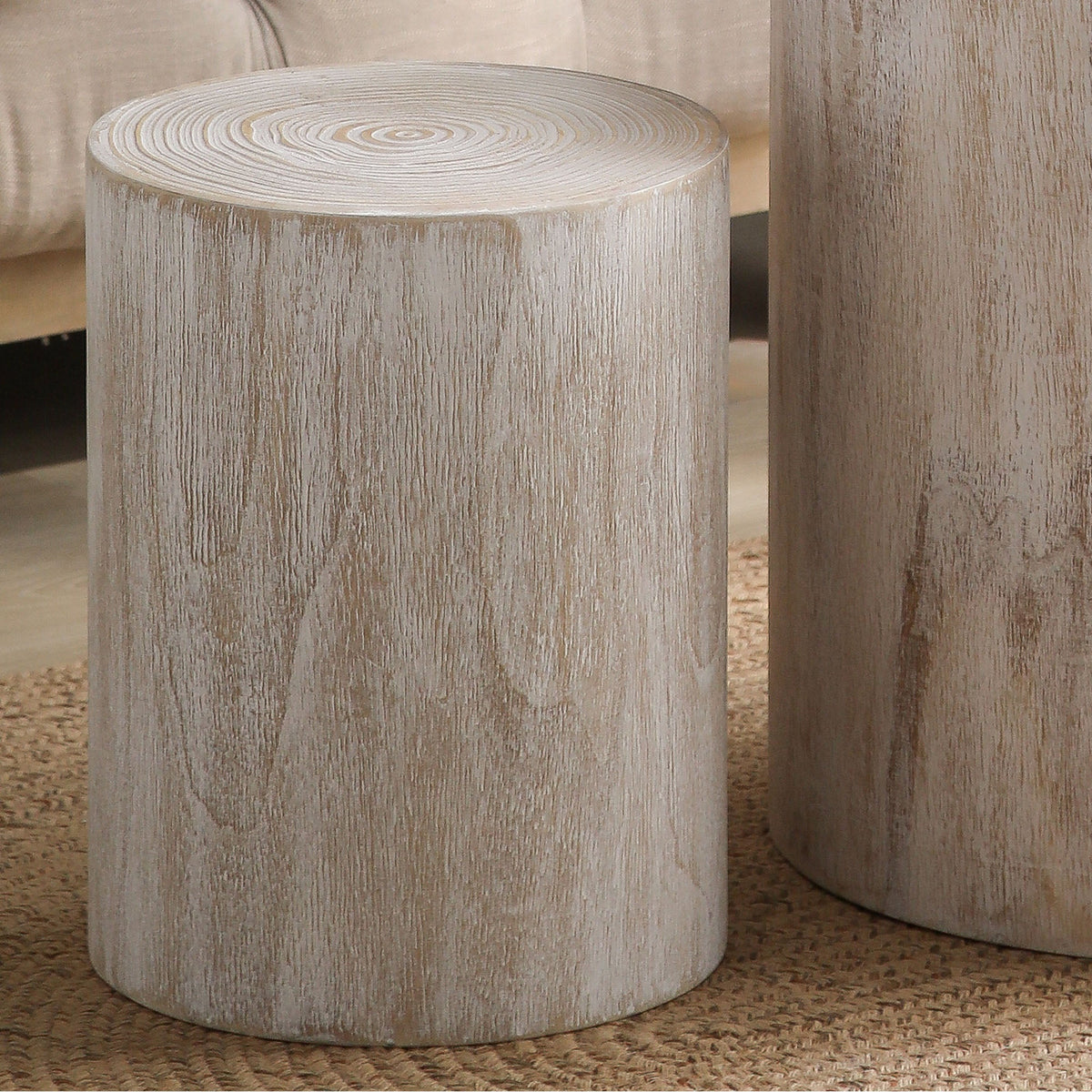 Set of 3 Rounded Wood Coffee Tables, End Tables, Plant Stands