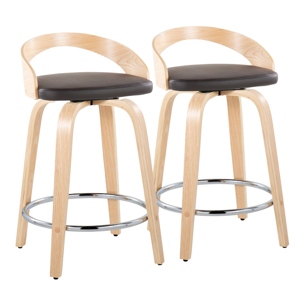 24" Contemporary Fixed-Height Counter Stool with Swivel