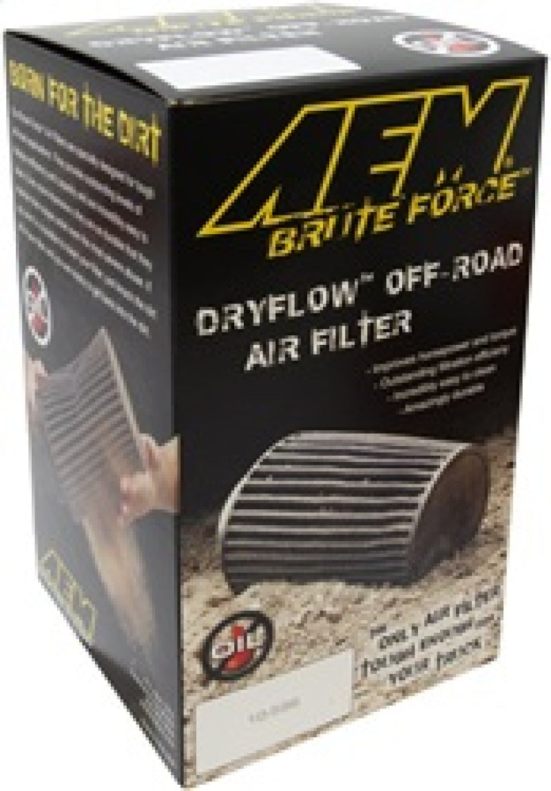 AEM Induction AEM Dryflow Conical Air Filter 2.75in Flange ID / 6in Base OD / 5.125in Top OD / 9.125in Height 21-2029BF