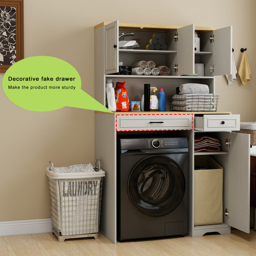 Over the Washer, Dryer and Robot Vacuum Storage Cabinet